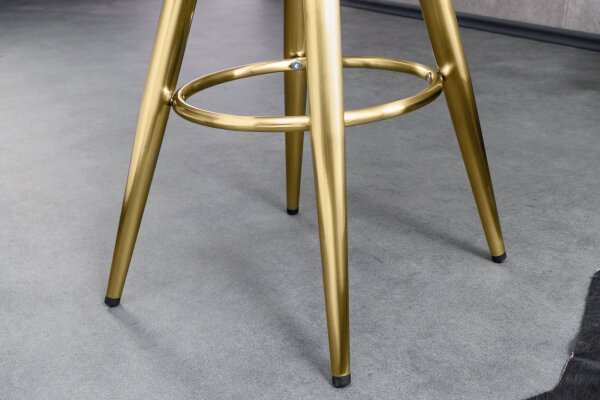 Tabouret de bar réglable en hauteur métal doré noir