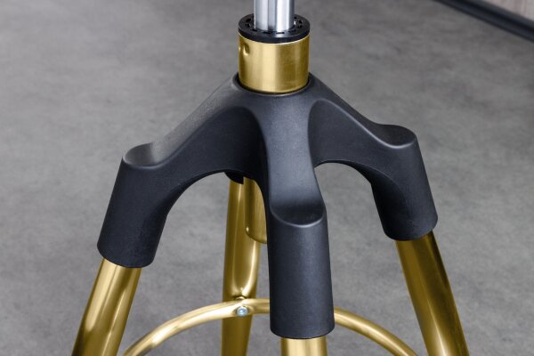 Tabouret de bar réglable en hauteur métal doré noir