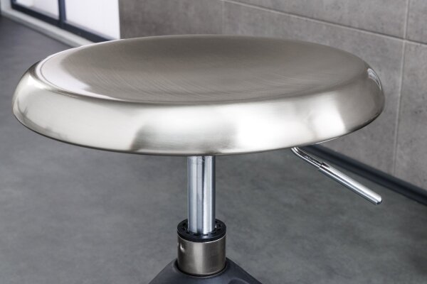 Tresenstuhl ohne Lehne höhenverstellbar Metall in Silber