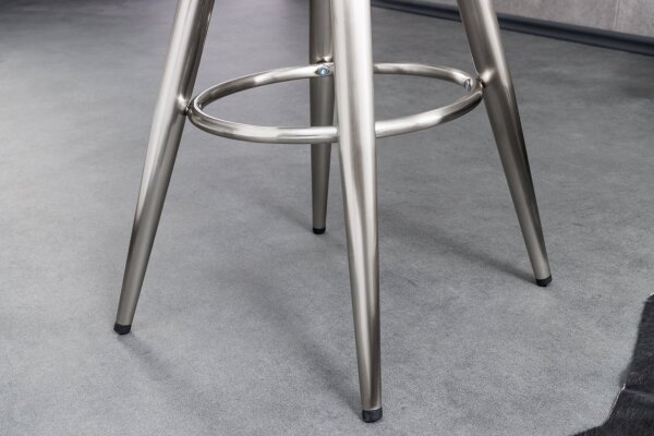 Tresenstuhl ohne Lehne höhenverstellbar Metall in Silber
