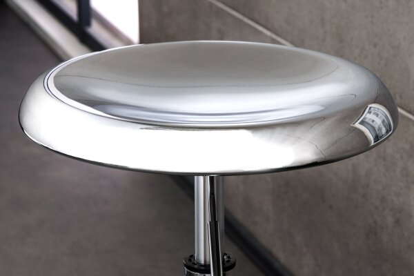 Chaise de bar sans dossier réglable en hauteur Métal chromé