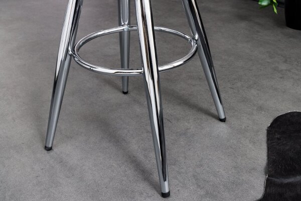 Chaise de bar sans dossier réglable en hauteur Métal chromé