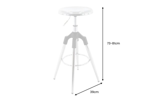 Chaise de bar sans dossier réglable en hauteur Métal chromé