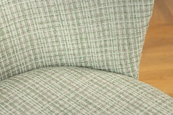 Chaise de salle à manger Bouclé en vert rose à carreaux sans accoudoirs