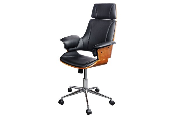 Chaise de bureau réglable en hauteur similicuir plaqué