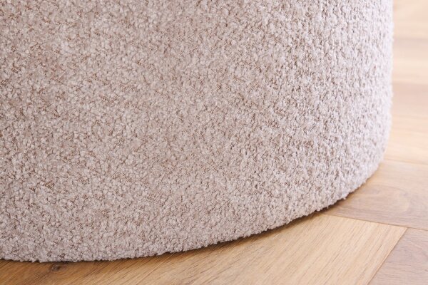 Pouf mit Stauraum Ø 50 cm H: 43 cm Bouclé Creme Beige