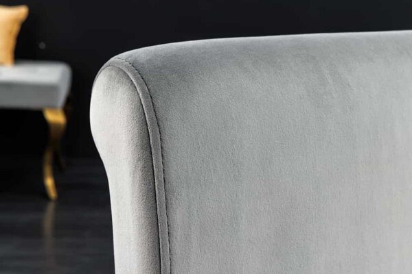 Chaise de salle à manger velours inox design baroque gris or
