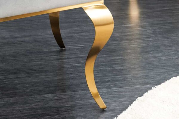 Chaise de salle à manger velours inox design baroque gris or