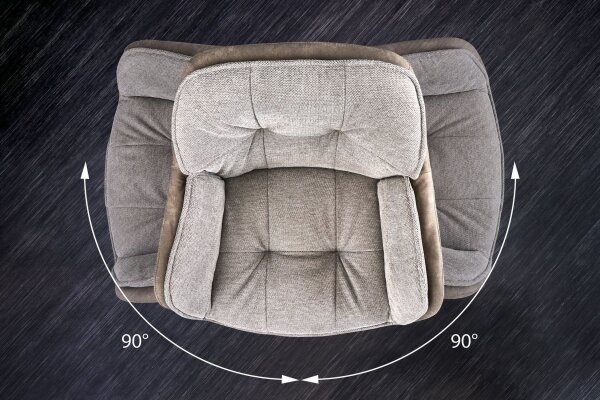 Chaise de bureau sans roulettes en tissu métal taupe noir
