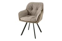Chaise de bureau sans roulettes en tissu m&eacute;tal...