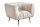 Fauteuil en velours Beige Crème 105 cm de large Coutures décoratives Rétro