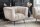 Fauteuil en velours Beige Crème 105 cm de large Coutures décoratives Rétro