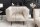 Fauteuil en velours Beige Crème 105 cm de large Coutures décoratives Rétro