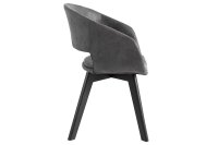 Armlehnstuhl Stoff Metall in Grau Schwarz B: 54 cm Bauhaus