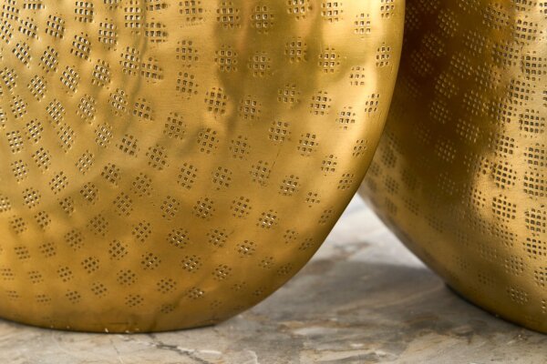 Dekovase 2er Set in Gold Handarbeit Hammerschlag Unikat