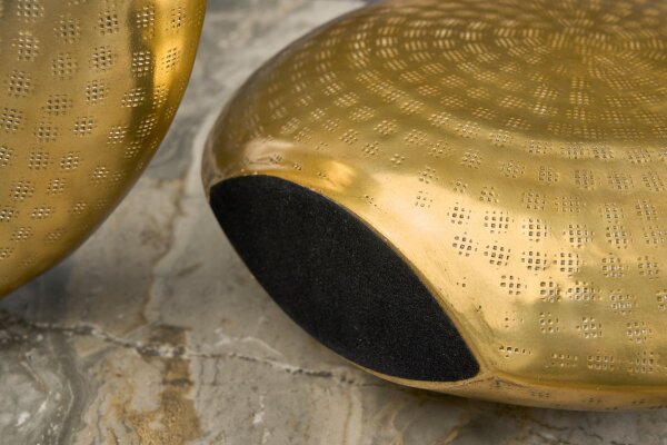 Dekovase 2er Set in Gold Handarbeit Hammerschlag Unikat