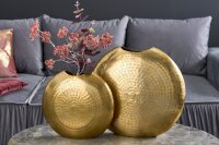 Dekovase 2er Set in Gold Handarbeit Hammerschlag Unikat