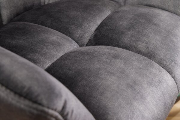 Fauteuil de bar avec dossier velours métal gris noir SONIA