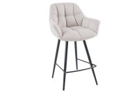 Chaise de comptoir avec dossier Tissu Métal...