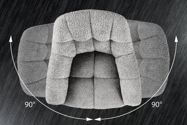 Bürostuhl ohne Rollen Grau Schwarz Bouclé Metall Retro