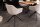 Bürostuhl ohne Rollen Creme Beige Schwarz Stoff Metall Retro