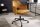 Chaise de bureau jaune noir velours métal réglable en hauteur