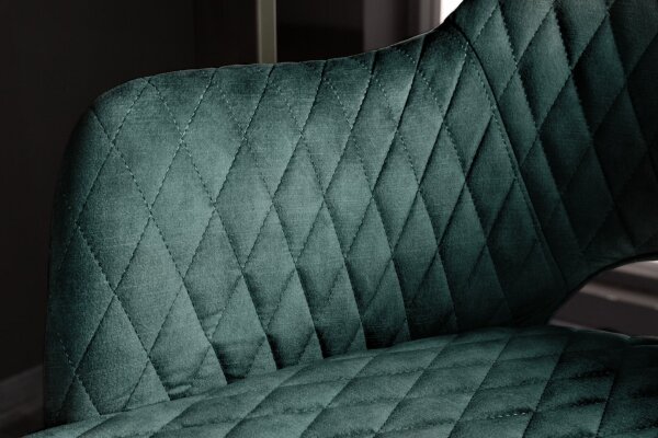 Chaise de bar noir or en velours métal rétro design