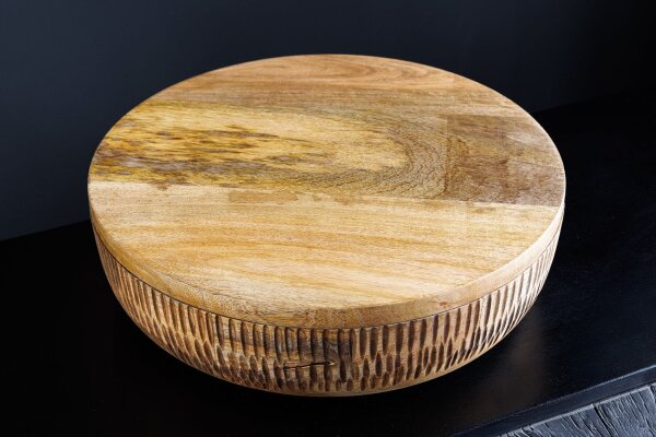 Dekoschale Holz massiv Unikat Handarbeit Ø 38 cm mit Deckel