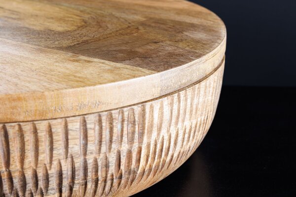 Dekoschale Holz massiv Unikat Handarbeit Ø 38 cm mit Deckel