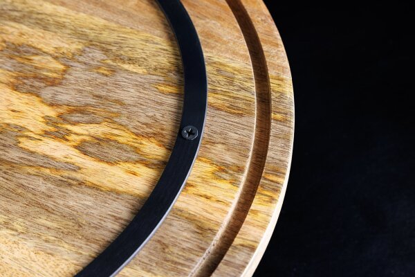 Dekoschale Holz massiv Unikat Handarbeit Ø 38 cm mit Deckel