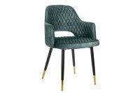 Esstischstuhl Samt Metall in Petrol Schwarz Gold mit...