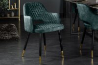 Esstischstuhl Samt Metall in Petrol Schwarz Gold mit...