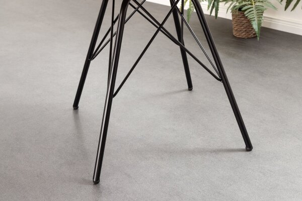 Chaise de salle à manger Cordon Métal sans accoudoirs en jaune noir