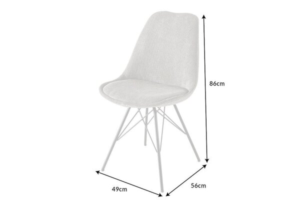 Chaise de salle à manger sans accoudoirs Velours côtelé métal vert noir