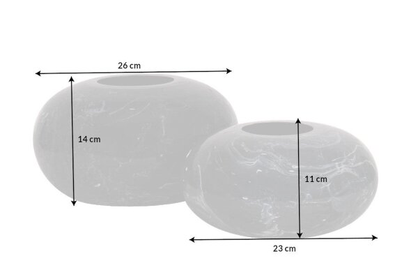 Set de 2 vases décoratifs en fer émaillé aspect marbre