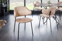 Chaise de salle à manger velours métal...