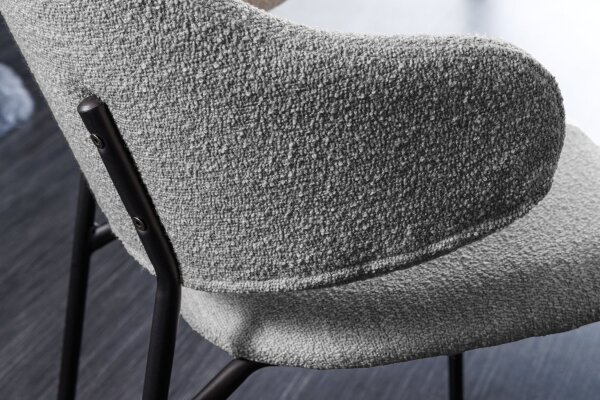 Chaise de salle à manger Bouclé Métal L : 58 cm en Gris Noir