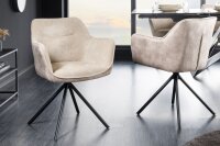 Chaise pivotante sans roulettes velours beige...