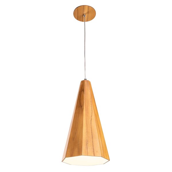 Hängelampe Holz Furnier Teak B: 20 cm E27 Modern