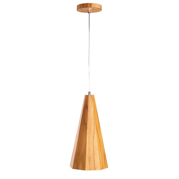 Hängelampe Holz Furnier Teak B: 20 cm E27 Modern
