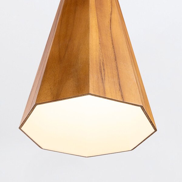 Hängelampe Holz Furnier Teak B: 20 cm E27 Modern