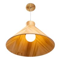 Suspension Bois Plaqué Teck E27 D : 40 cm Moderne
