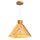 Pendelleuchte Holz Furnier Teak E27 D: 40 cm Modern