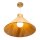 Pendelleuchte Holz Furnier Teak E27 D: 40 cm Modern