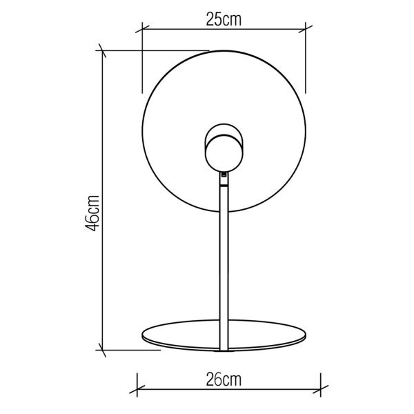 Tischlampe Metall Teakholz Furnier 46 cm hoch Modern