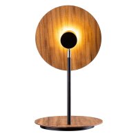 Tischlampe Metall Teakholz Furnier 46 cm hoch Modern