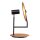 Tischlampe Metall Teakholz Furnier 46 cm hoch Modern