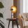 Tischlampe Metall Teakholz Furnier 46 cm hoch Modern