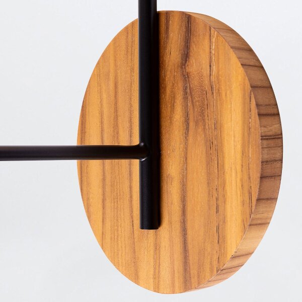 Wandleuchte Metall Teak Holz Furnier GU10 50 cm hoch