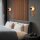 Wandleuchte Metall Teak Holz Furnier GU10 50 cm hoch